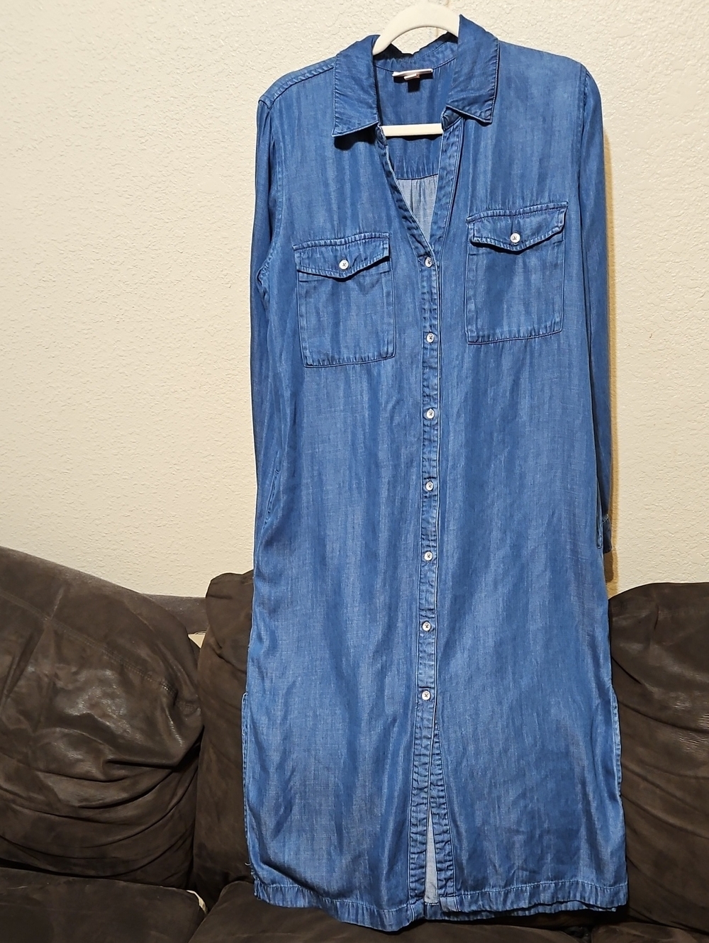 Knox Rose Denim Blue Midi Shirt Dress